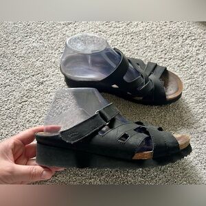 Spring Step Sandals Size 41 Flexus Karl Wedge Black Strappy